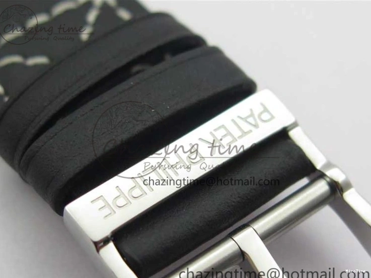 MIROTIME 0418 Practical Calatrava 5524 Pilot Travel Time SS GRF Blue Dial on Black Leather Strap A324 V 7107